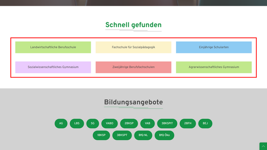 Links auf der Startseite